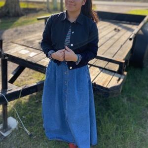 Jean Skirt with Buttons